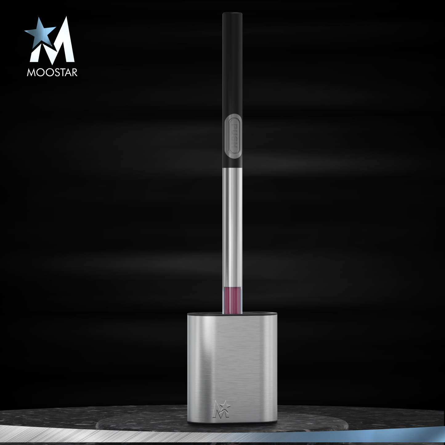 STAINLESS STEEL TOILET PUSH BRUSH