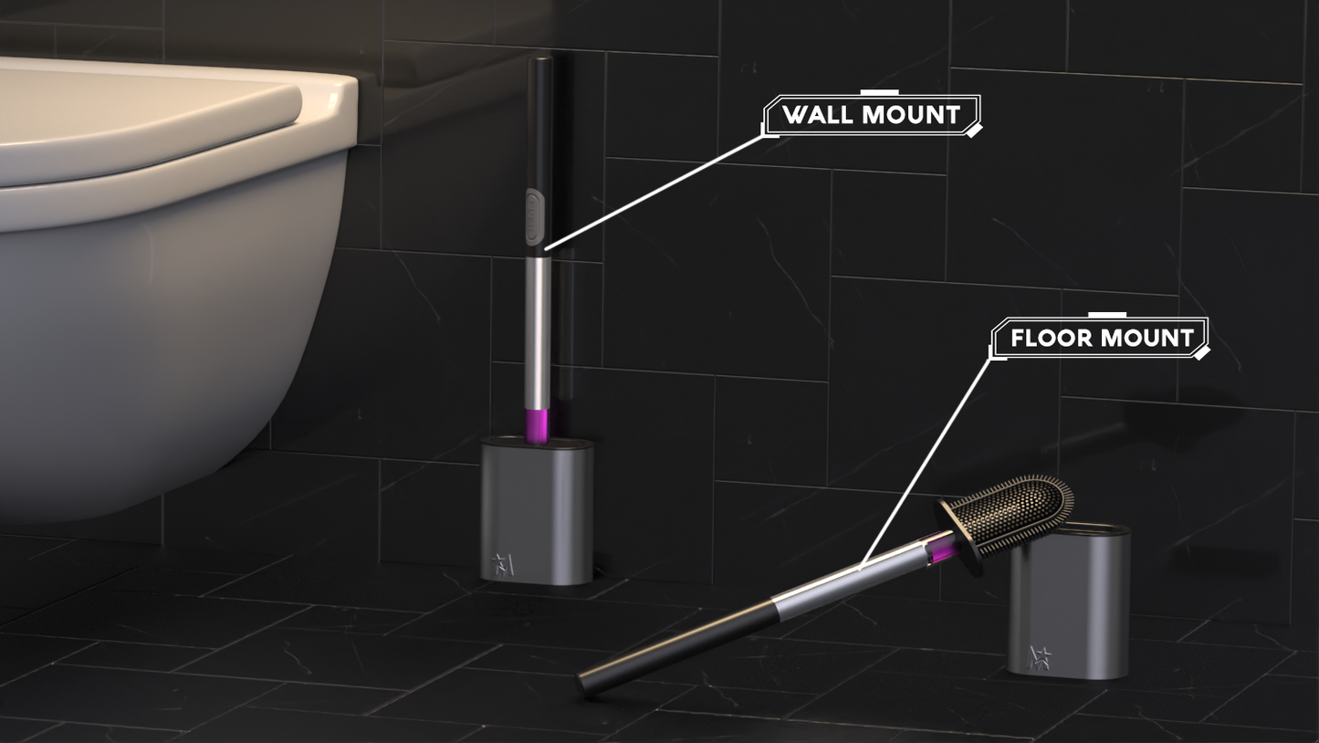 STAINLESS STEEL TOILET PUSH BRUSH