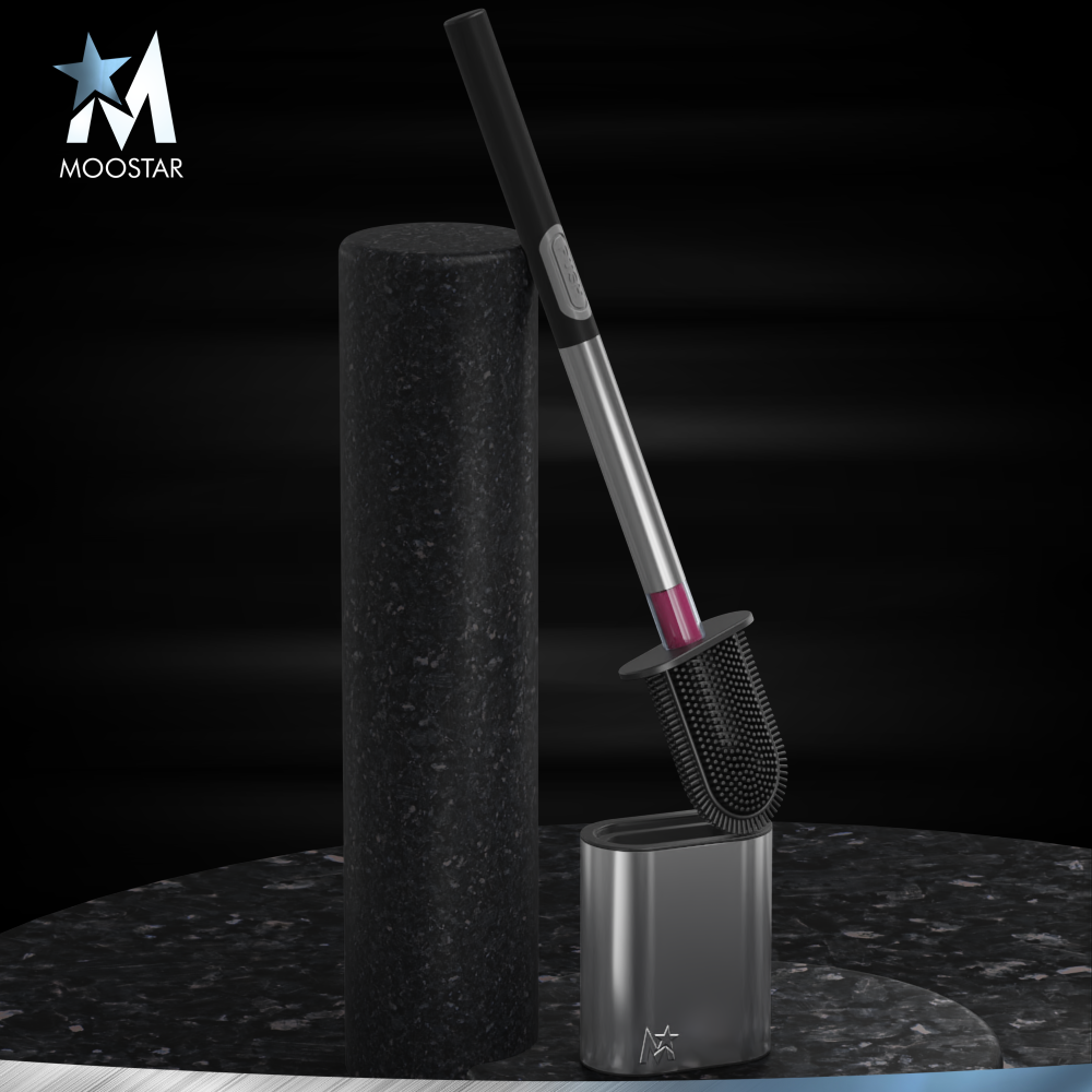STAINLESS STEEL TOILET PUSH BRUSH