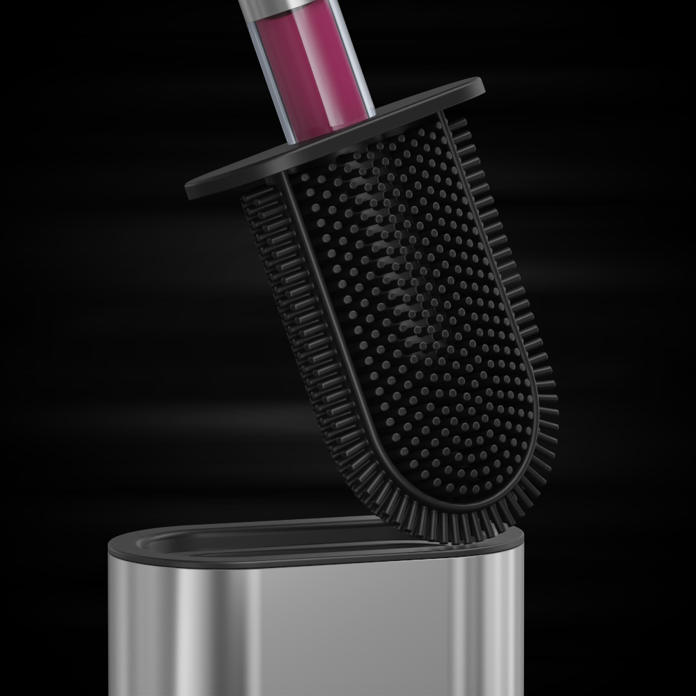 STAINLESS STEEL TOILET PUSH BRUSH