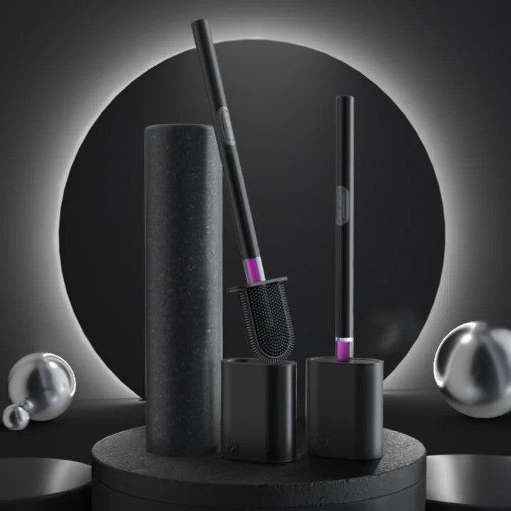 Upgrade Your Bathroom Cleaning Routine With a Black Stainless Steel Toilet Push Brush