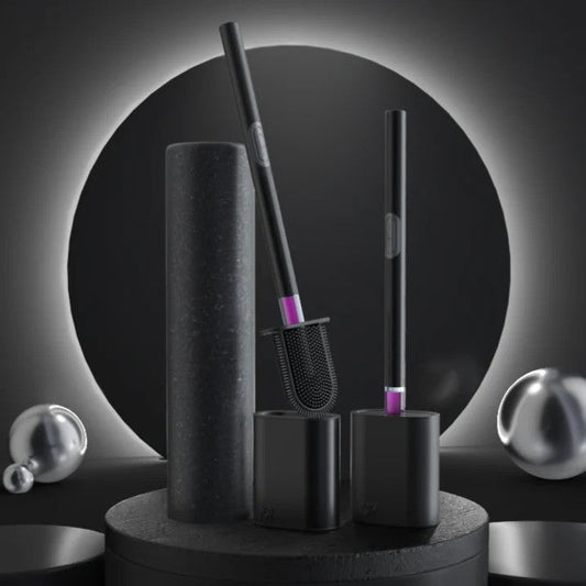 Upgrade Your Bathroom Cleaning Routine With a Black Stainless Steel Toilet Push Brush