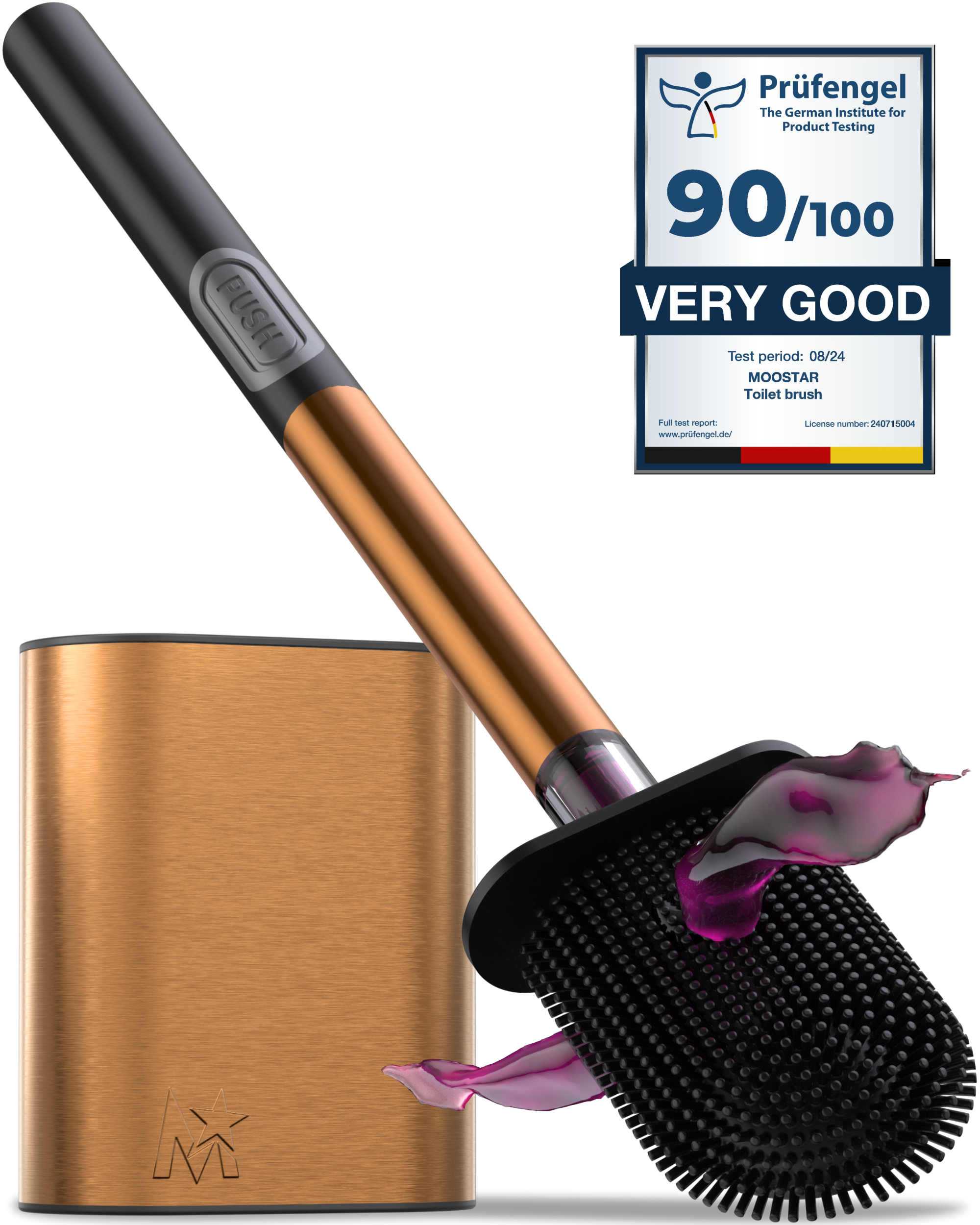 CEPILLO PUSH ACERO INOXIDABLE NEGRO - ESCOBILLA DE INODORO
