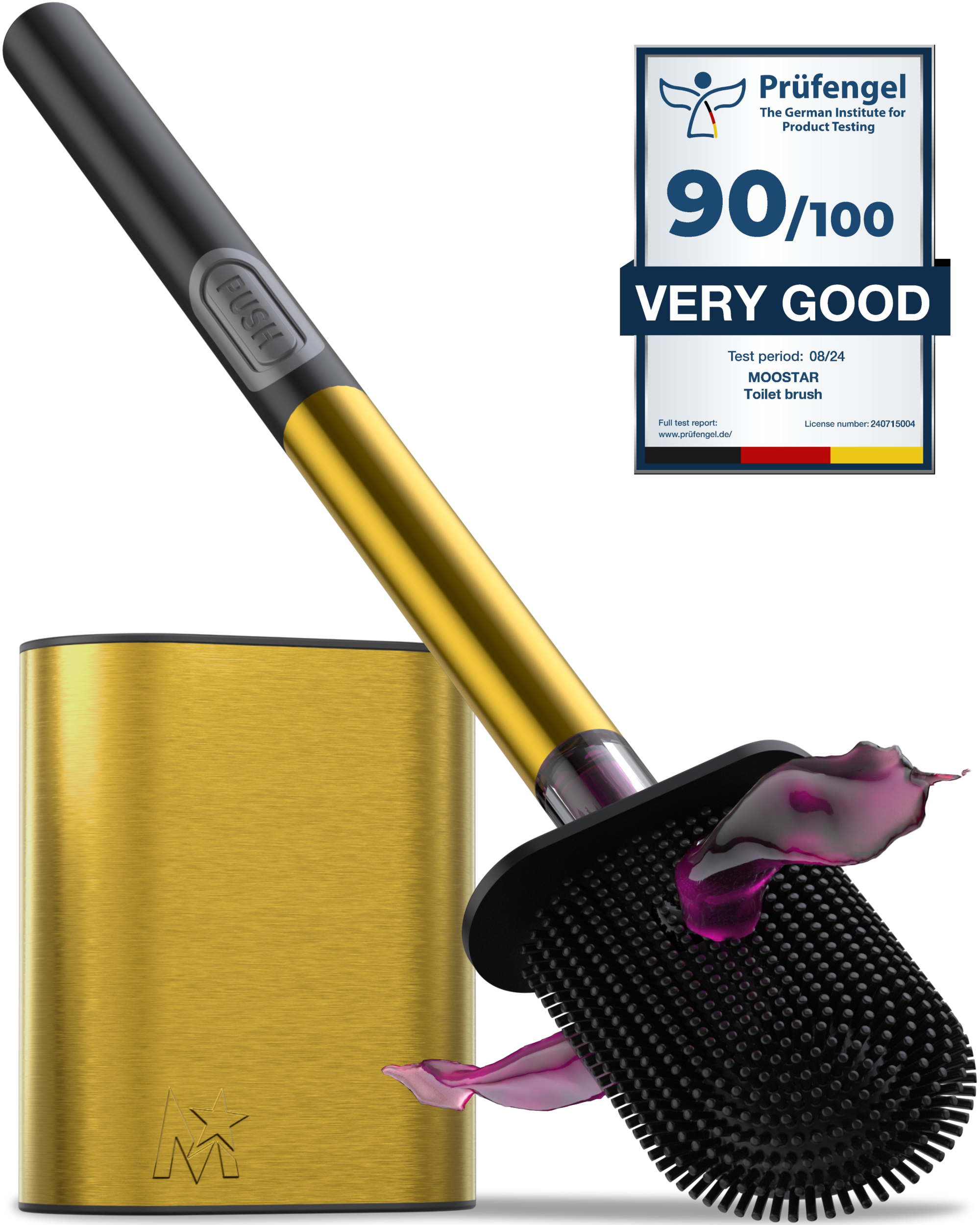 CEPILLO PUSH ACERO INOXIDABLE NEGRO - ESCOBILLA DE INODORO