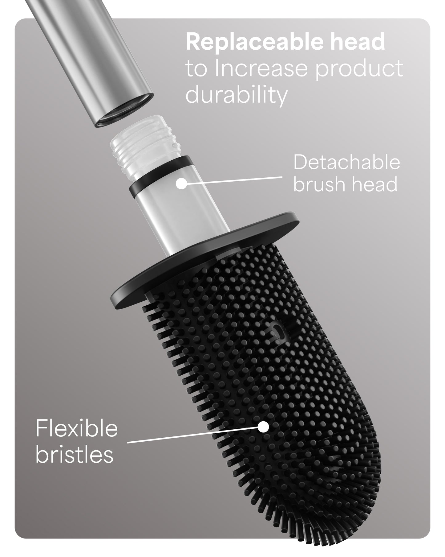 PUSH BRUSH + SPARE HEAD BUNDLE (Silver)
