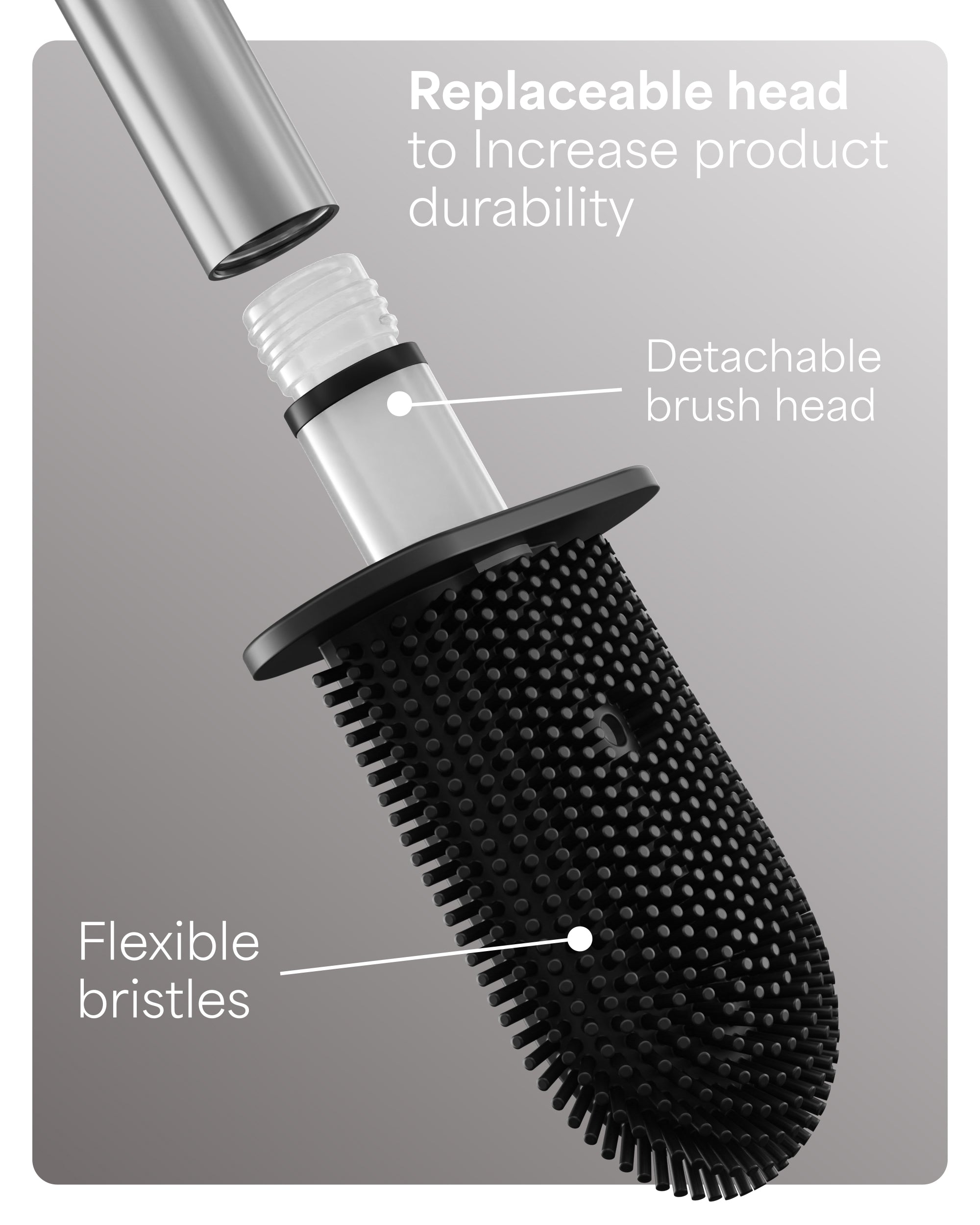 PUSH BRUSH + SPARE HEAD BUNDLE (Grey)