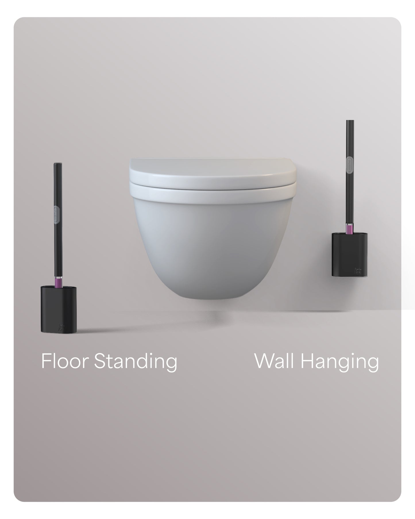 SILICONE AND (BLACK) STAINLESS STEEL TOILET PUSH BRUSH