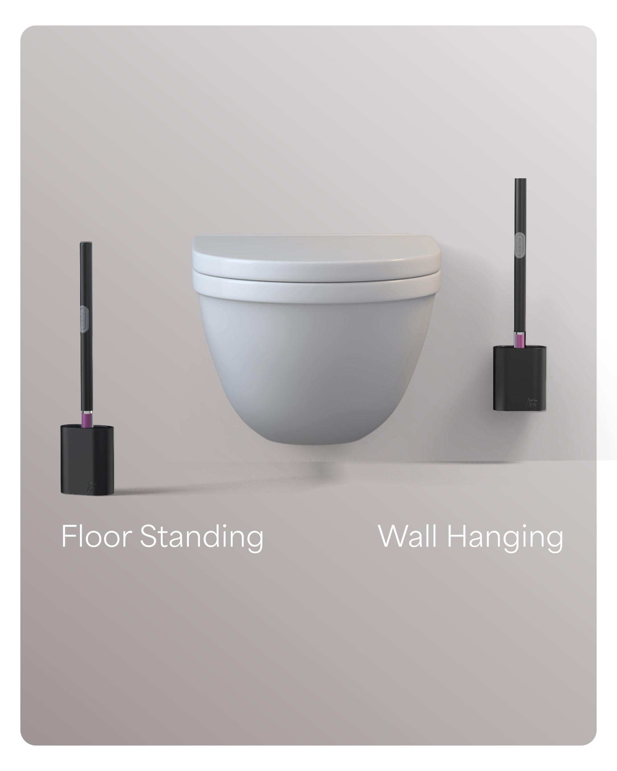 PUSH BORSTEL RVS ZWART - TOILETBORSTEL