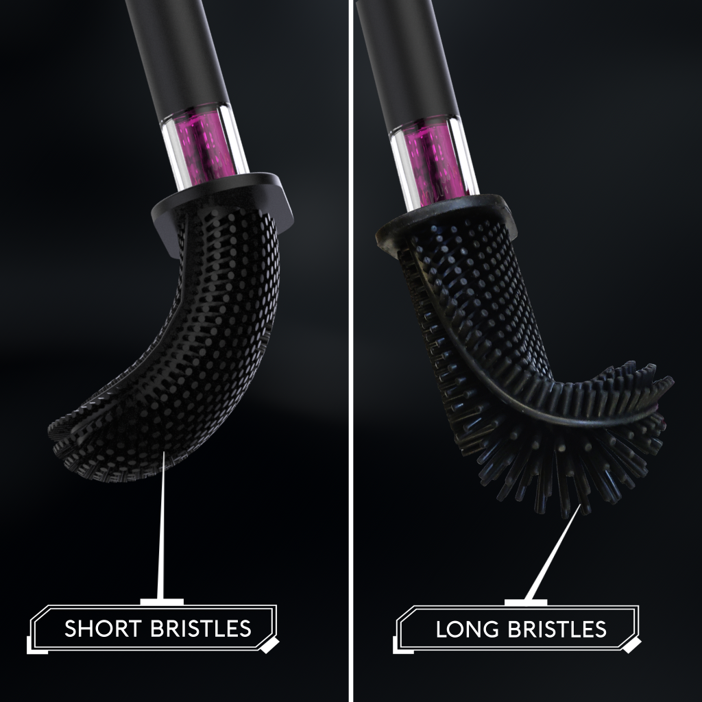 SILICONE AND (BLACK) STAINLESS STEEL TOILET PUSH BRUSH