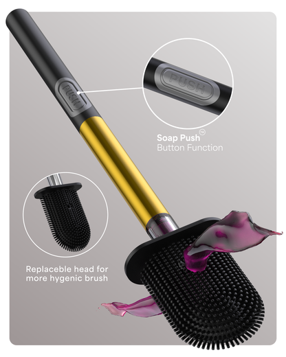 CEPILLO PUSH ACERO INOXIDABLE NEGRO - ESCOBILLA DE INODORO