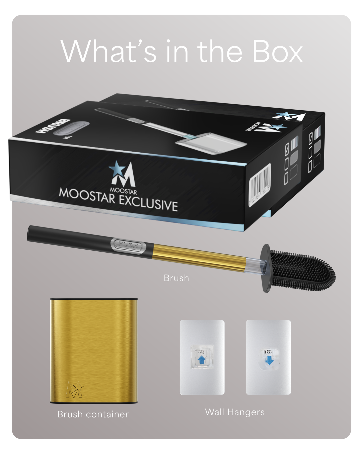 MOOSTAR LUXE GOLD TOILET BRUSH