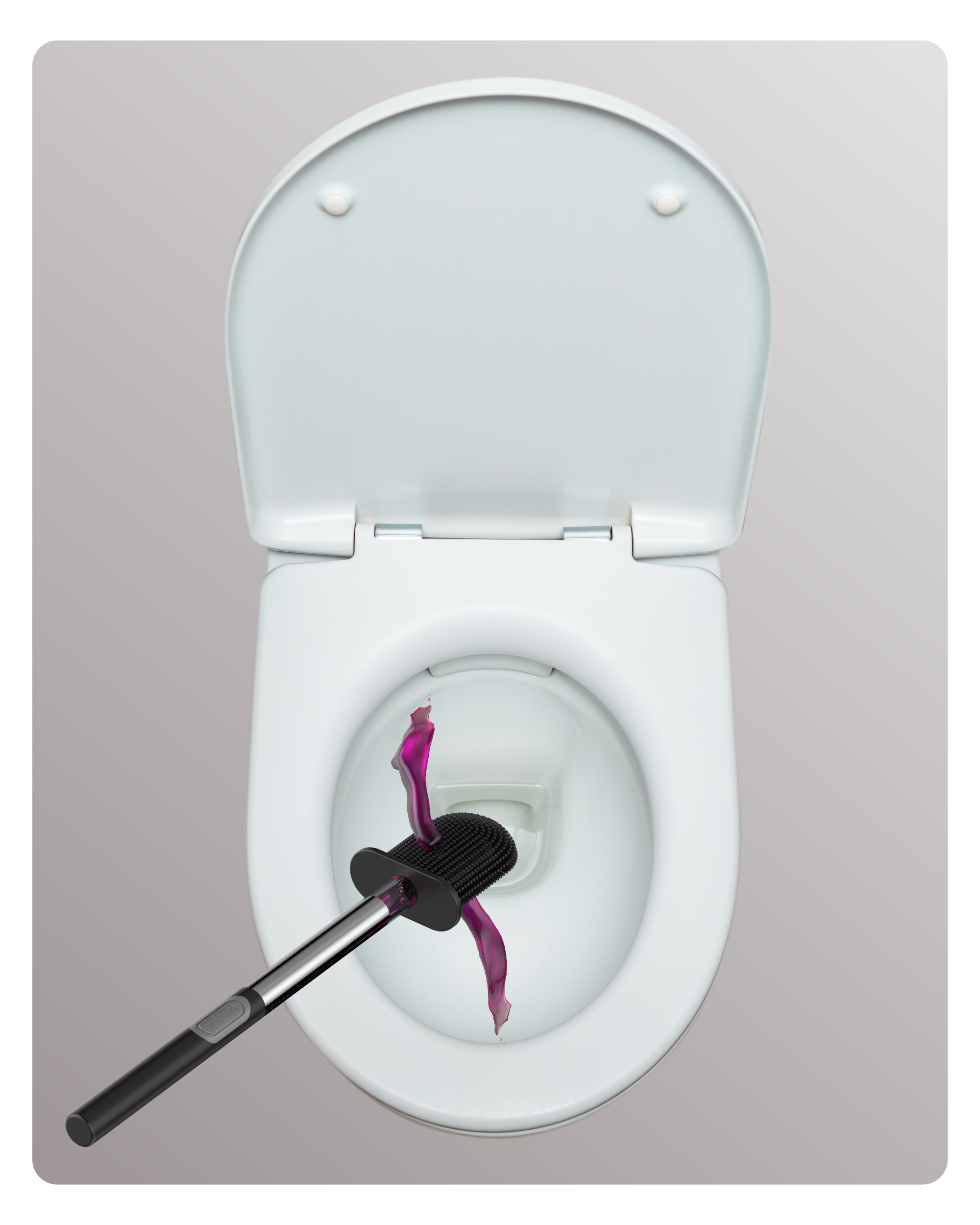 CEPILLO PUSH ACERO INOXIDABLE NEGRO - ESCOBILLA DE INODORO