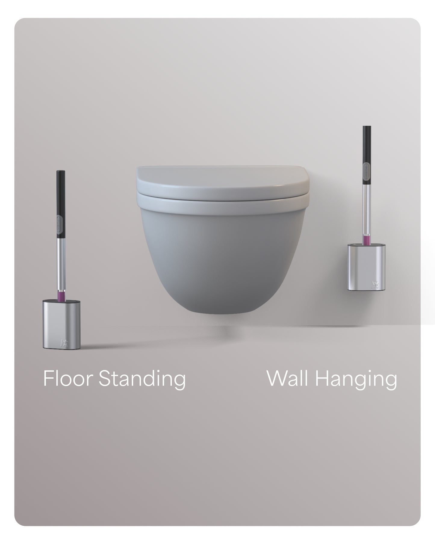 STAINLESS STEEL TOILET PUSH BRUSH