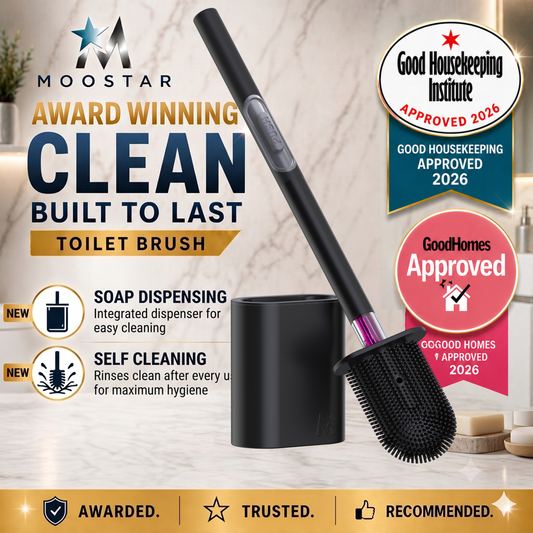 V.2 SILICONE AND (BLACK) STAINLESS STEEL TOILET PUSH BRUSH