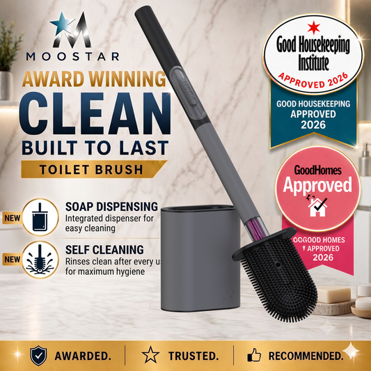 V.2 SILICONE AND (GREY) STAINLESS STEEL TOILET PUSH BRUSH