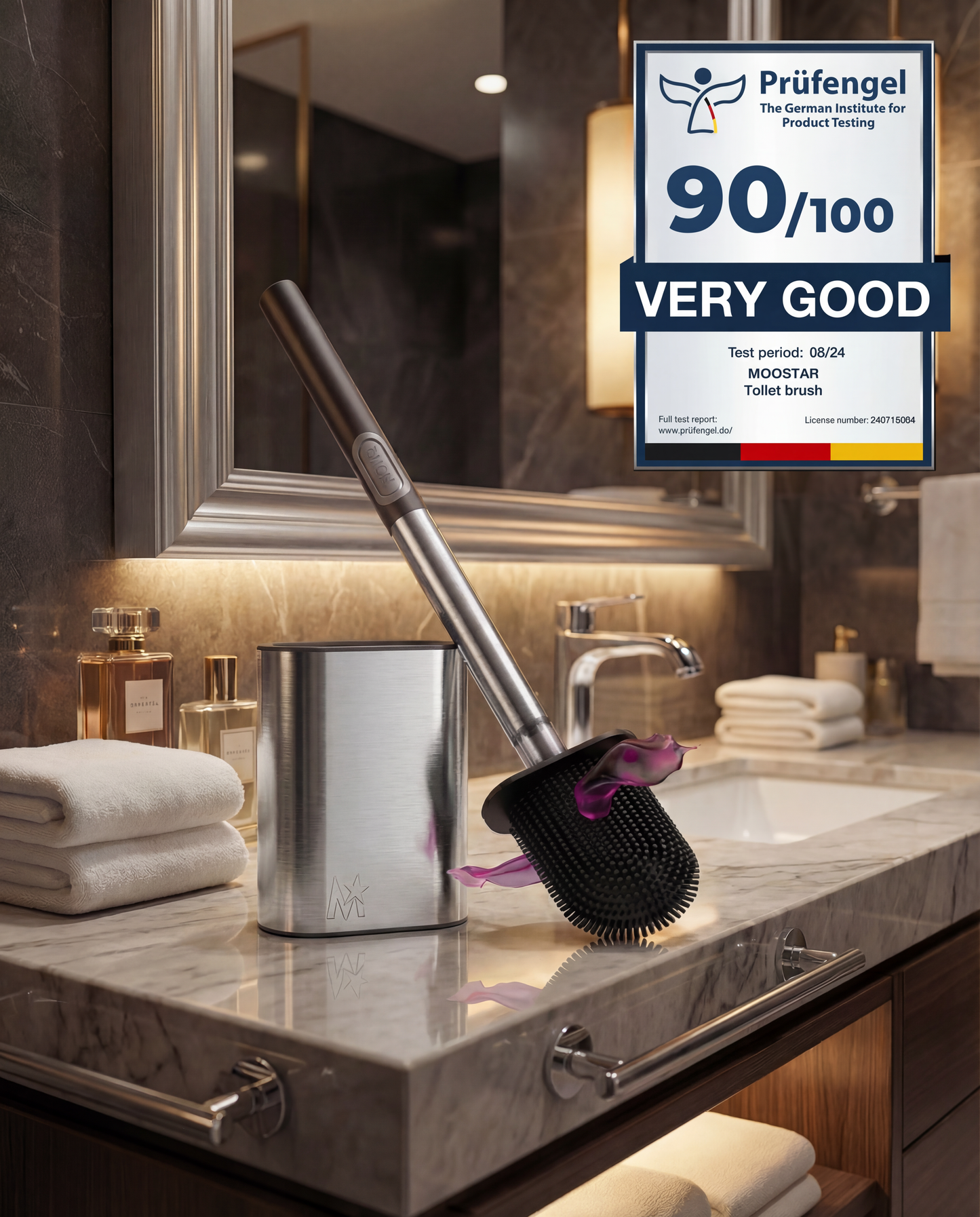 MOOSTAR LUXE CHROME TOILET BRUSH V.2