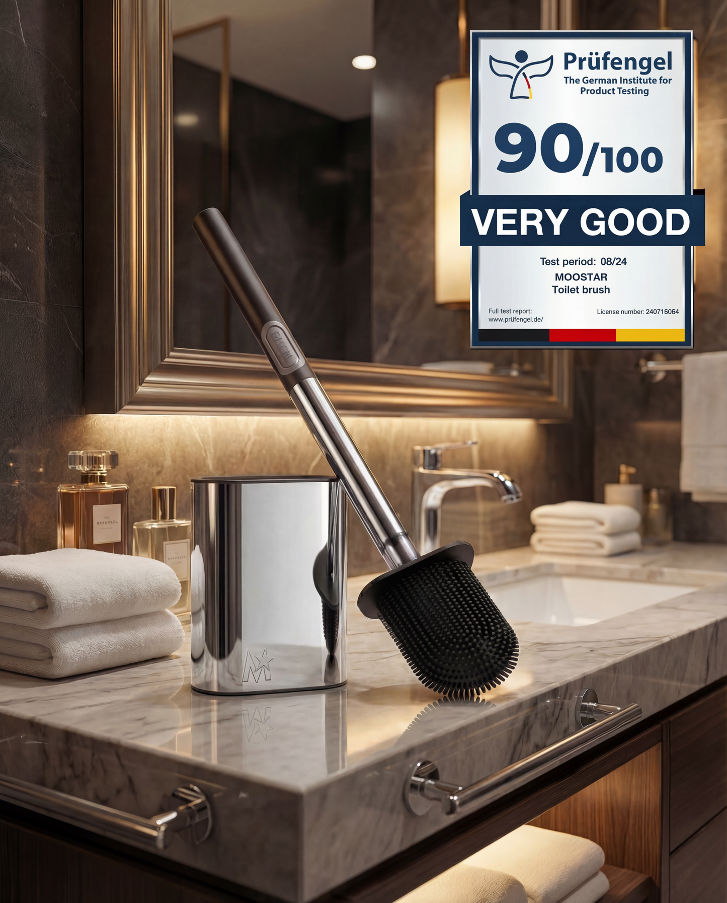 MOOSTAR LUXE CHROME TOILET BRUSH V.2