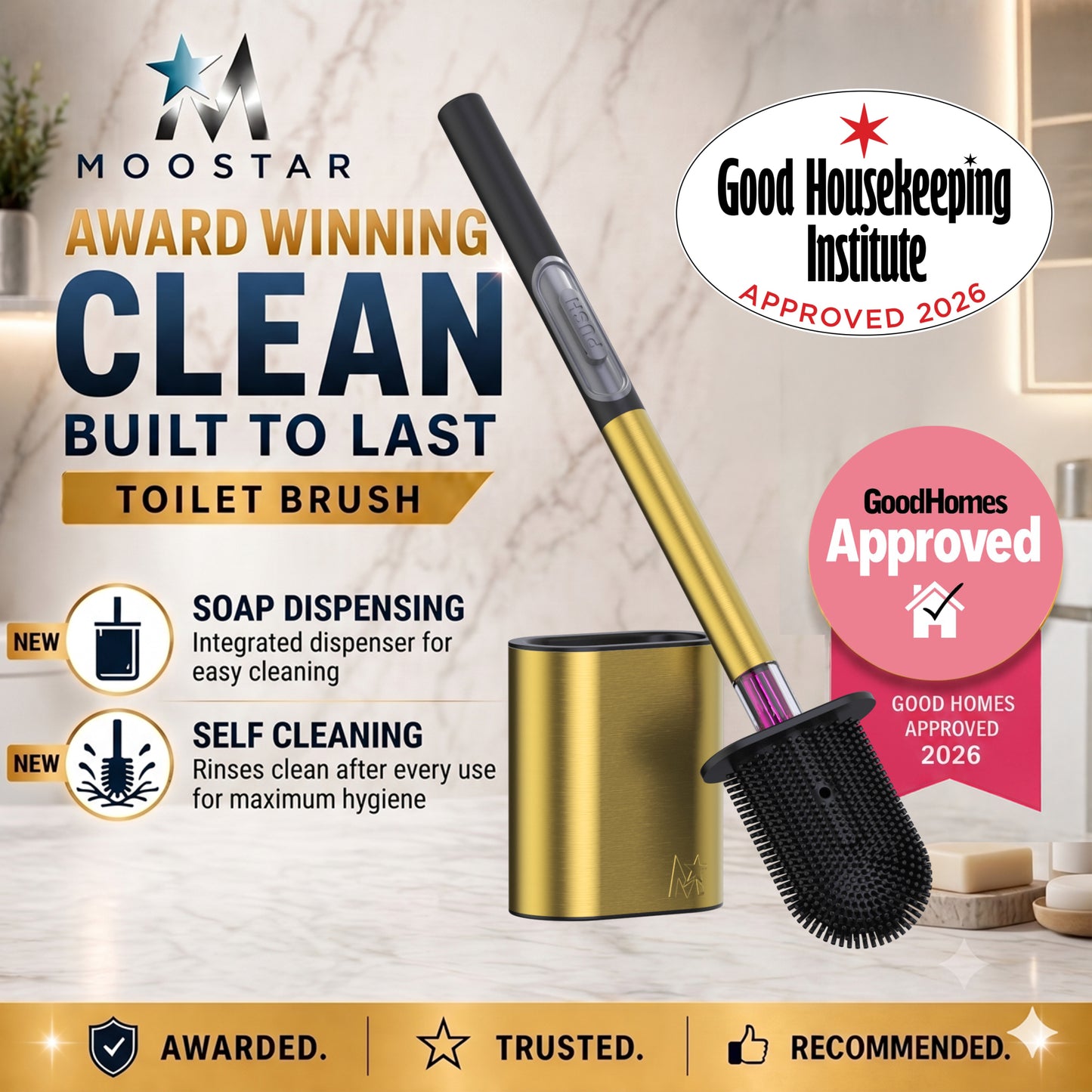 MOOSTAR LUXE GOLD TOILET BRUSH V.2