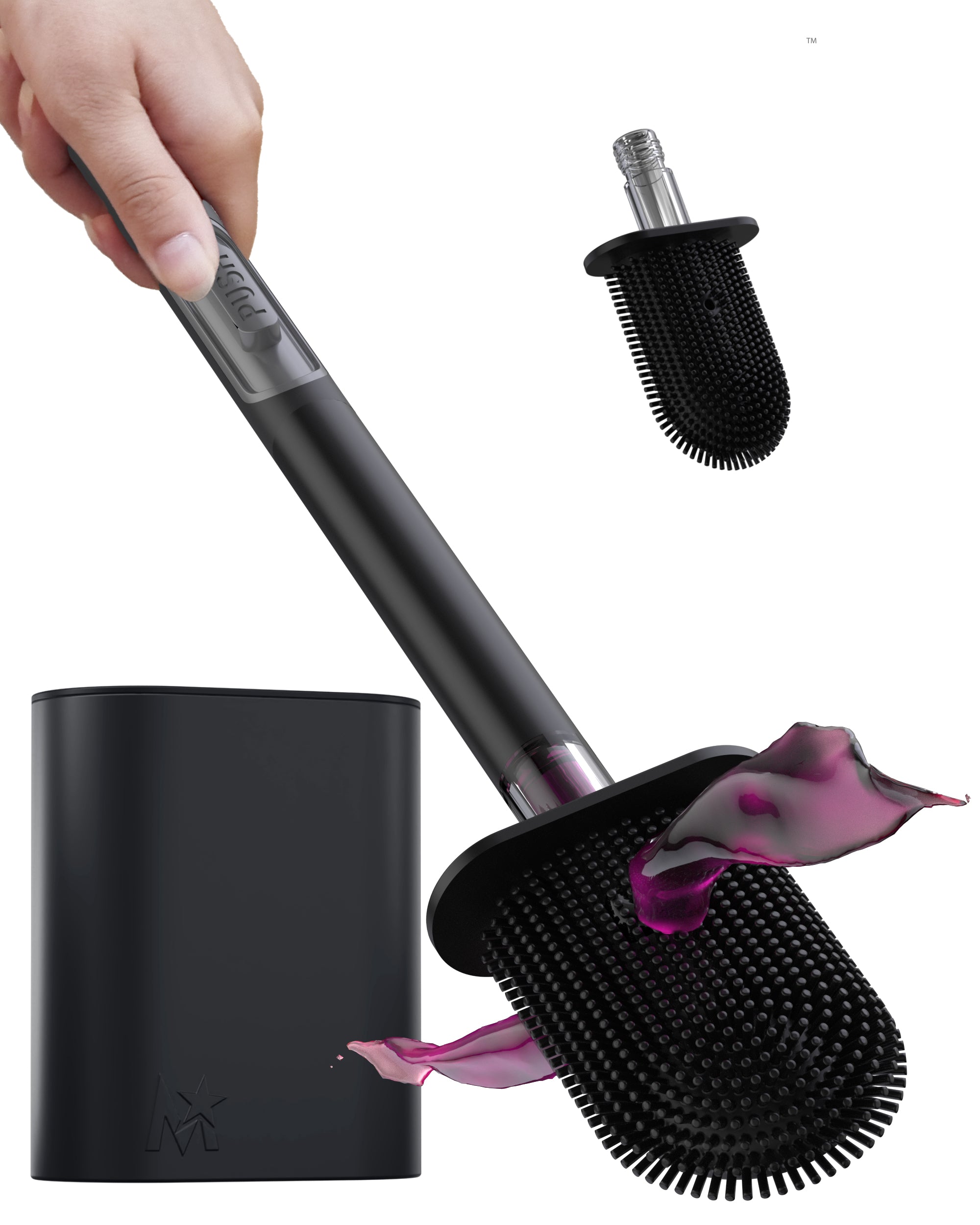 PUSH BRUSH + SPARE HEAD BUNDLE (BLACK)